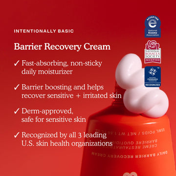  Tower 28 SOS Recovery Face Cream quick absorption on cheek for everyday use