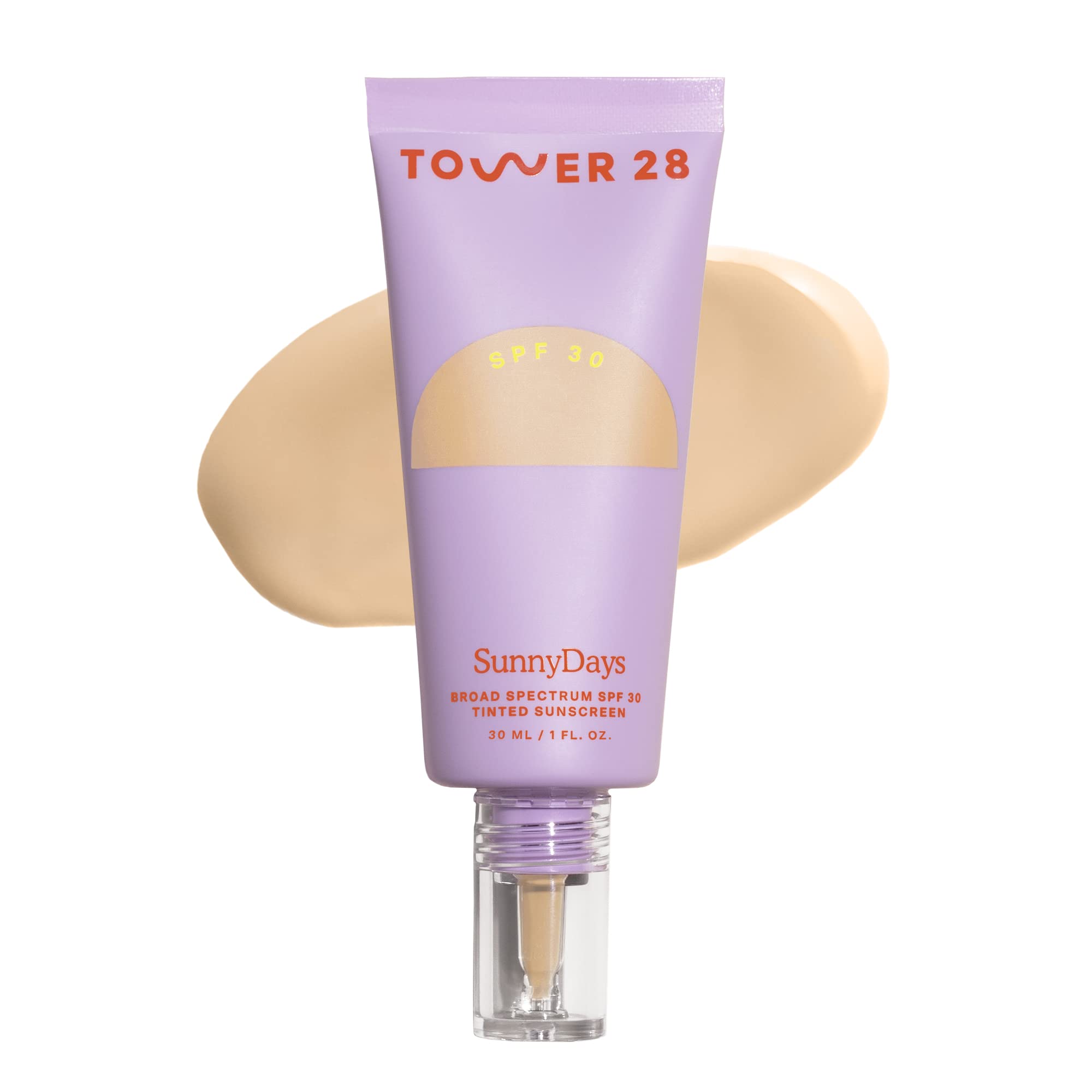 Tower 28 SunnyDays SPF30 en botella; protección mineral suave para piel sensible.