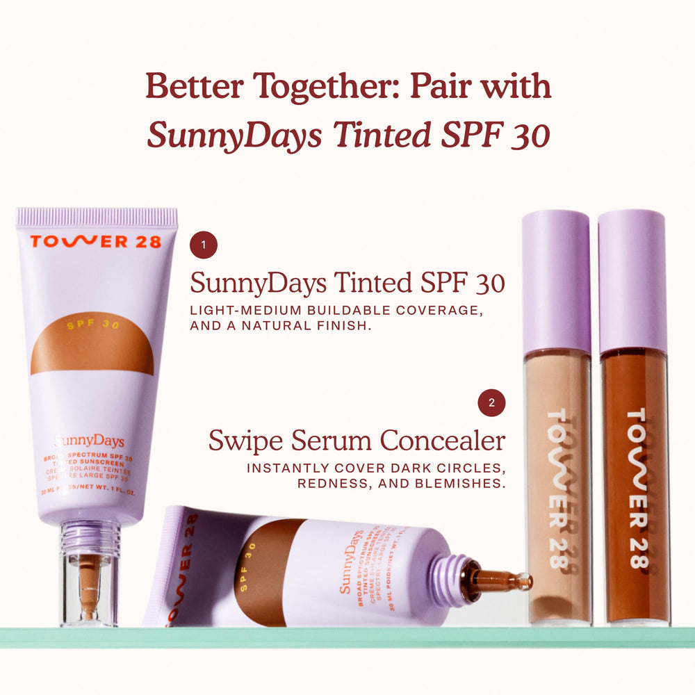 Tower 28 Swipe Serum Concealer: uso diario cómodo para piel sensible y seca