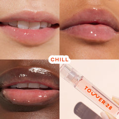 Tower 28 ShineOn Lip Jelly CHILL, aplicación suave y sin sensación pegajosa.
