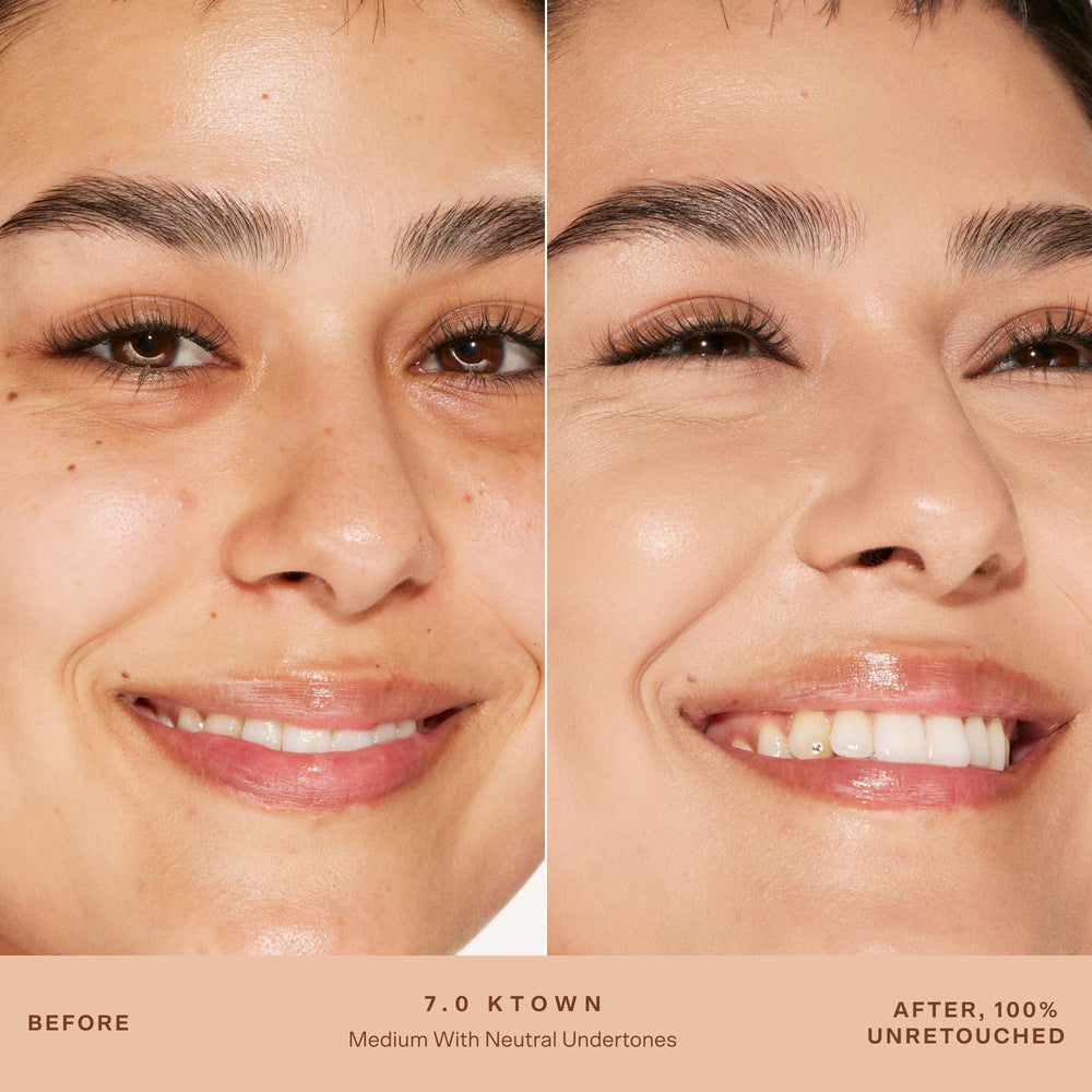 Tower 28 Swipe Serum Concealer textura cremosa que se fusiona con la piel.