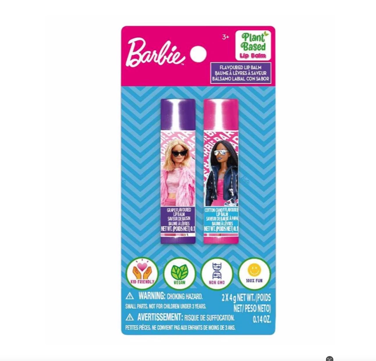 Barbie Townley Girl bálsamo labial algodón rosa: aroma dulce y hidratación.