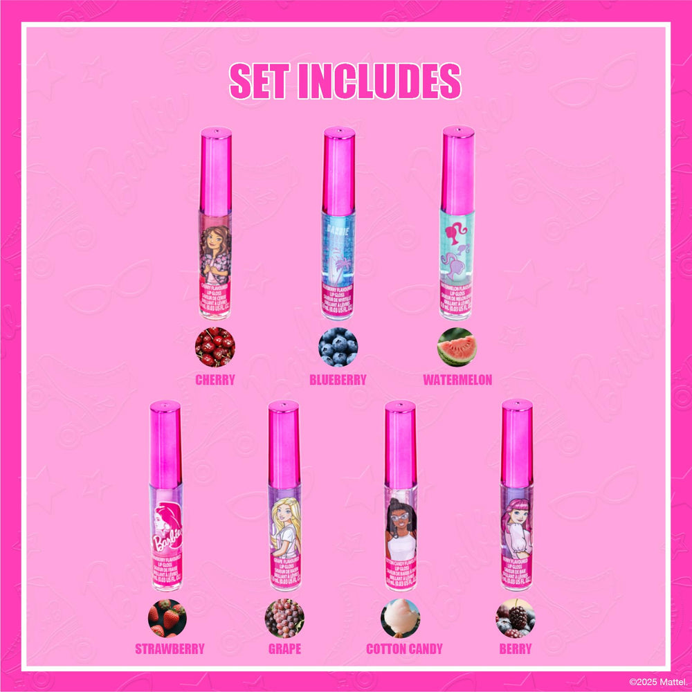 Townley Girl Barbie brillo labial sabor cereza, aroma agradable para niñas.