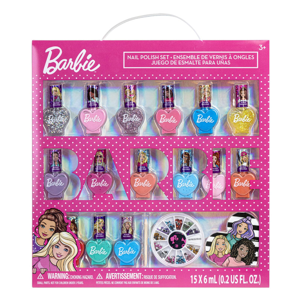 Barbie Townley Girl set de esmaltes 18 piezas para uñas creativas en casa