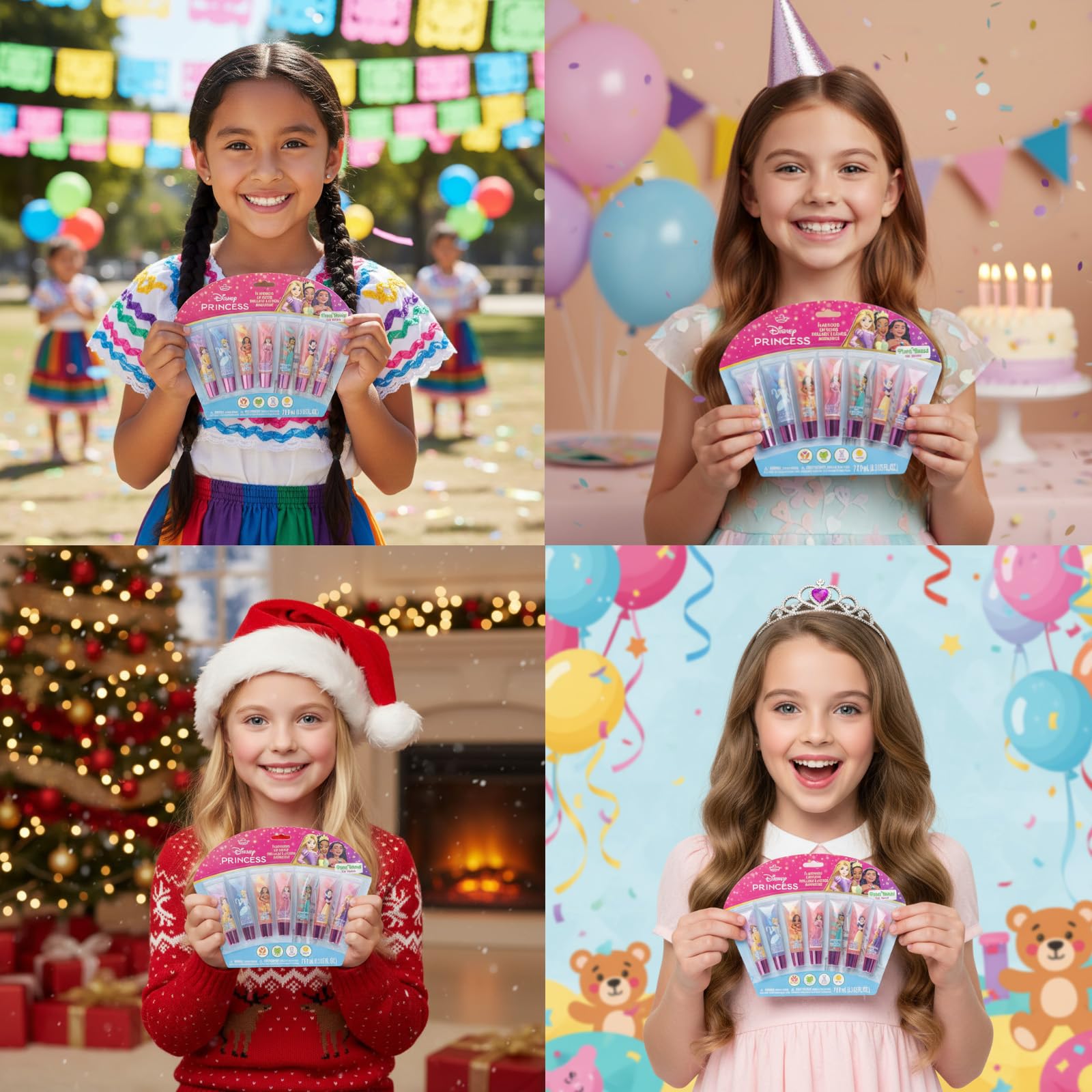 Townley Girl Disney Princess brillos dos tonos fresa: color divertido para looks diarios.