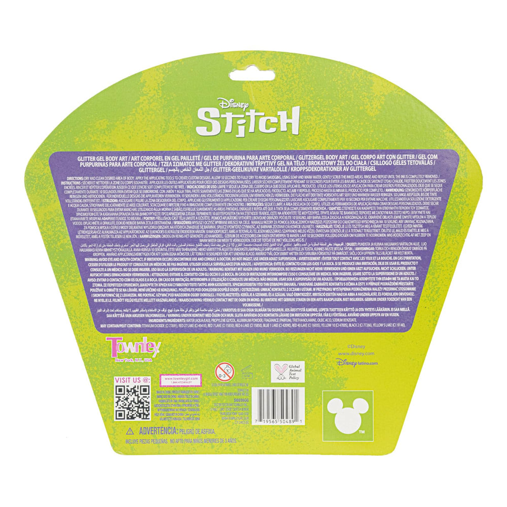 Diseños brillantes de Stitch para decorar piel temporales.
