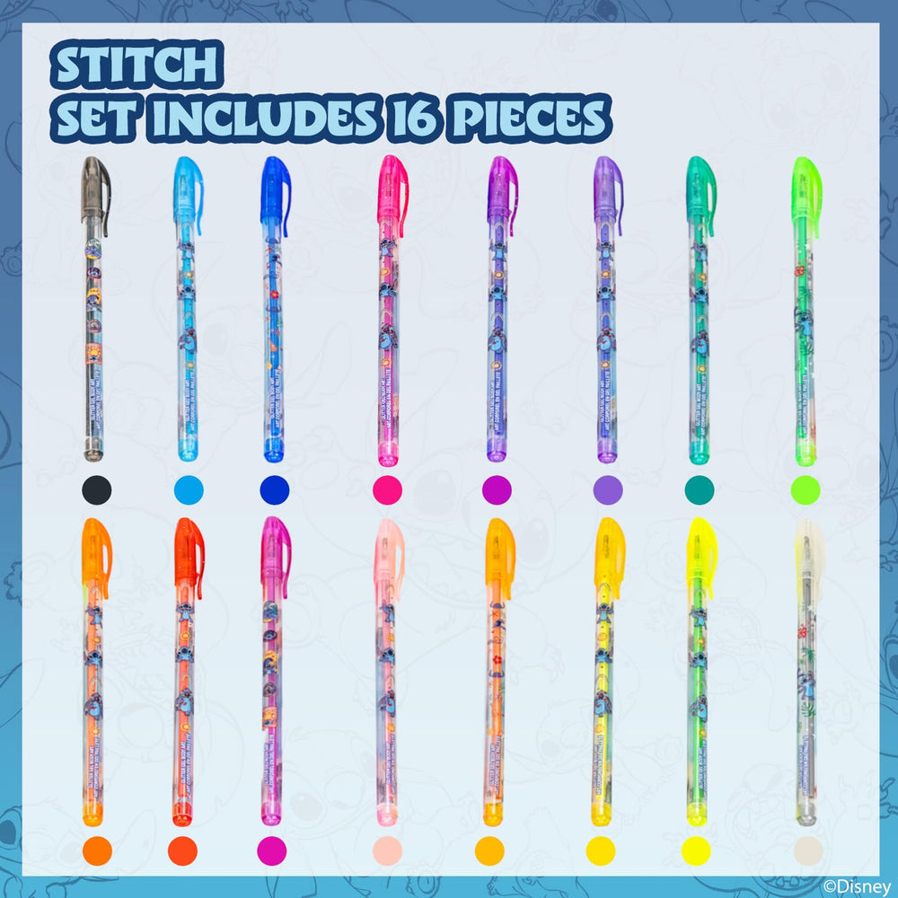 Rotuladores gel con brillo para piel de Townley Girl Disney Stitch, uso seguro y temporal.