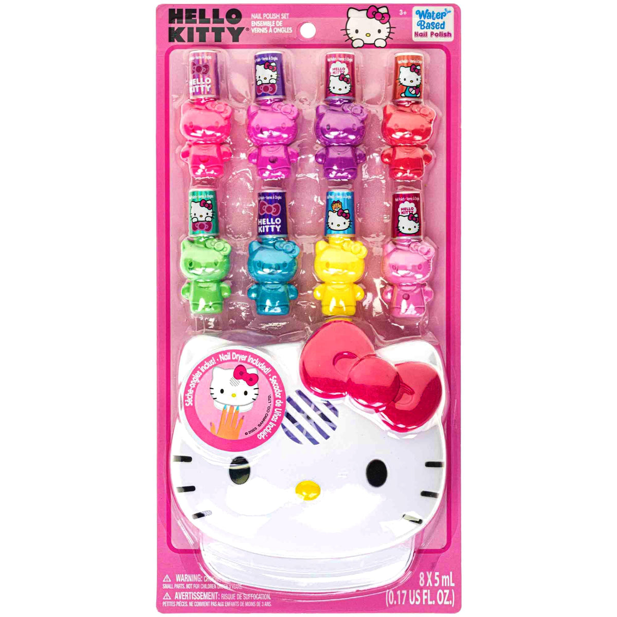 Esmaltes Townley Girl Hello Kitty: ocho tonos opacos y brillantes para uñas infantiles.