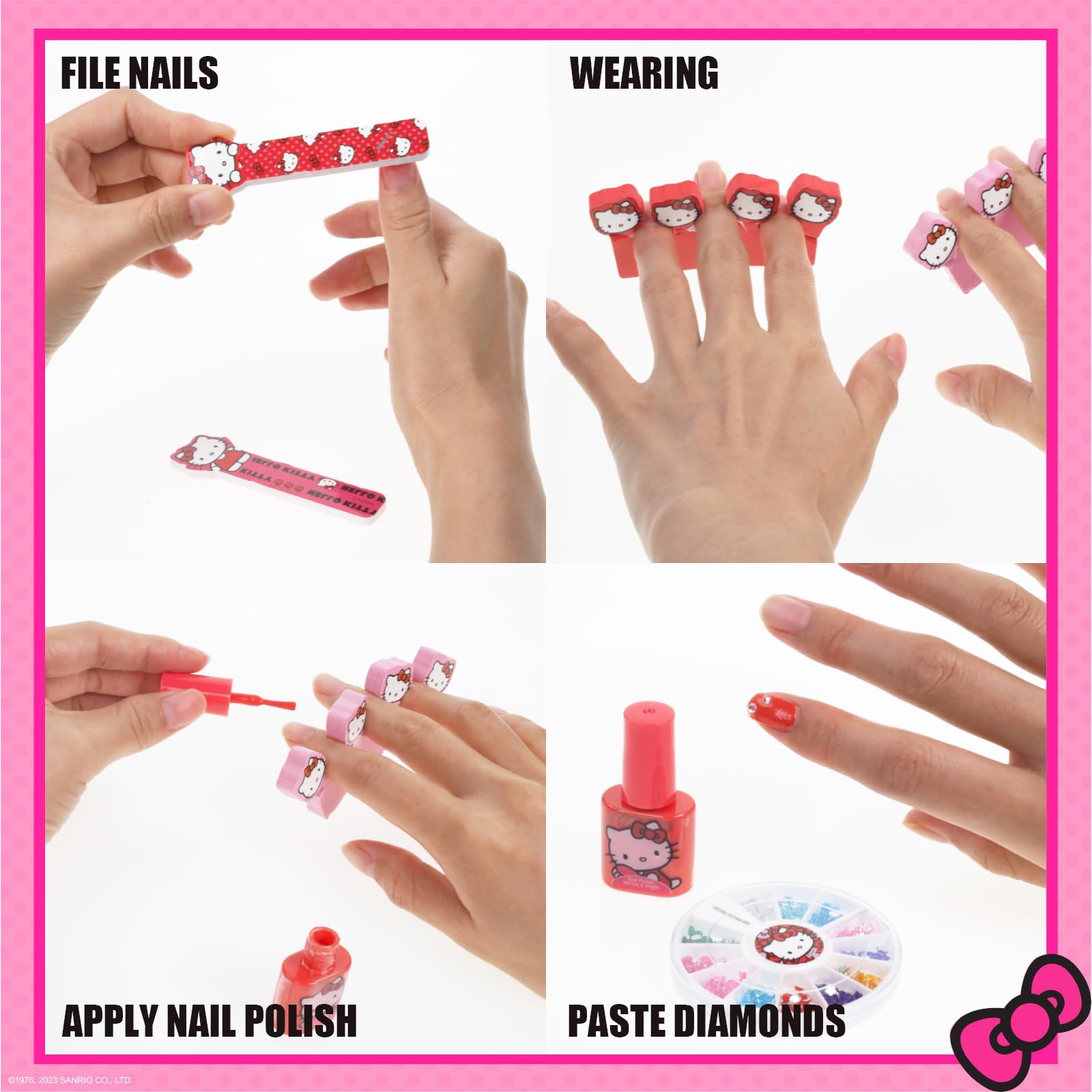 Pegatinas decorativas para uñas del kit Hello Kitty de Townley Girl