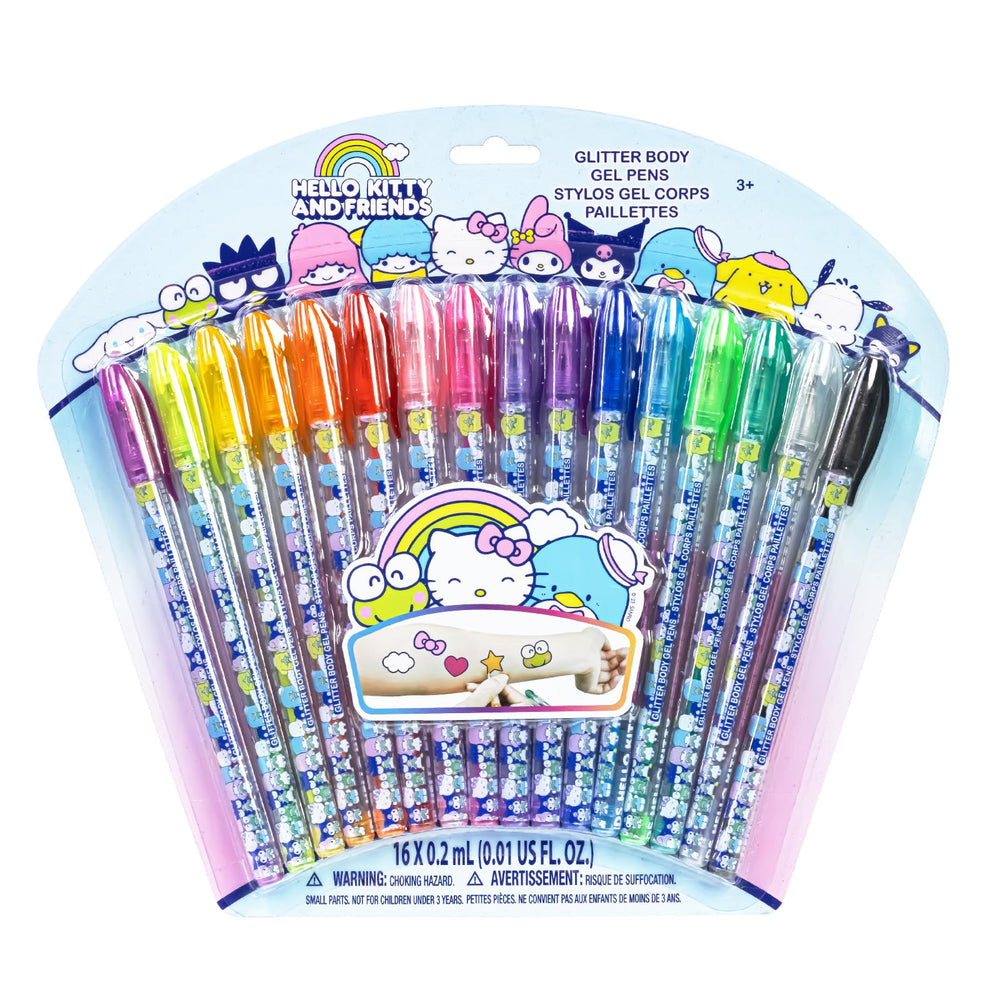 Townley Girl Hello Kitty: set de lapices brillo para cuerpo para arte temporal.