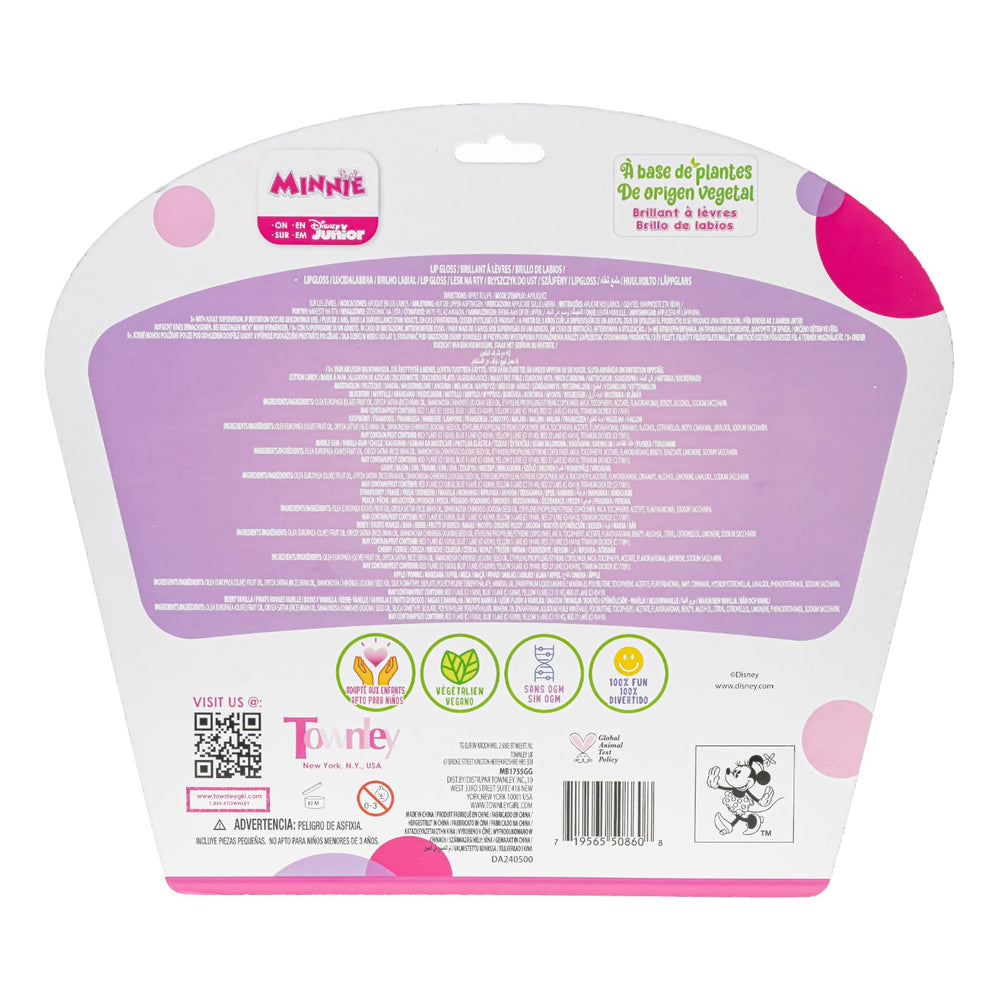 Townley Girl Minnie Mouse brillo labial aplicación suave, ideal para labios de niñas