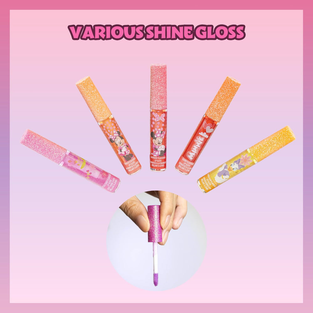 Townley Girl Minnie Mouse brillo labial arandano, sabor agradable para el juego diario