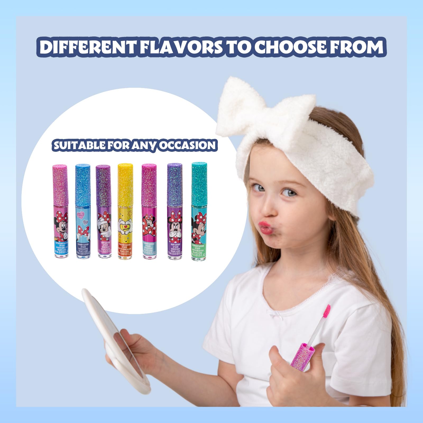 Townley Girl Minnie Mouse brillos uva, colores intensos para fiestas