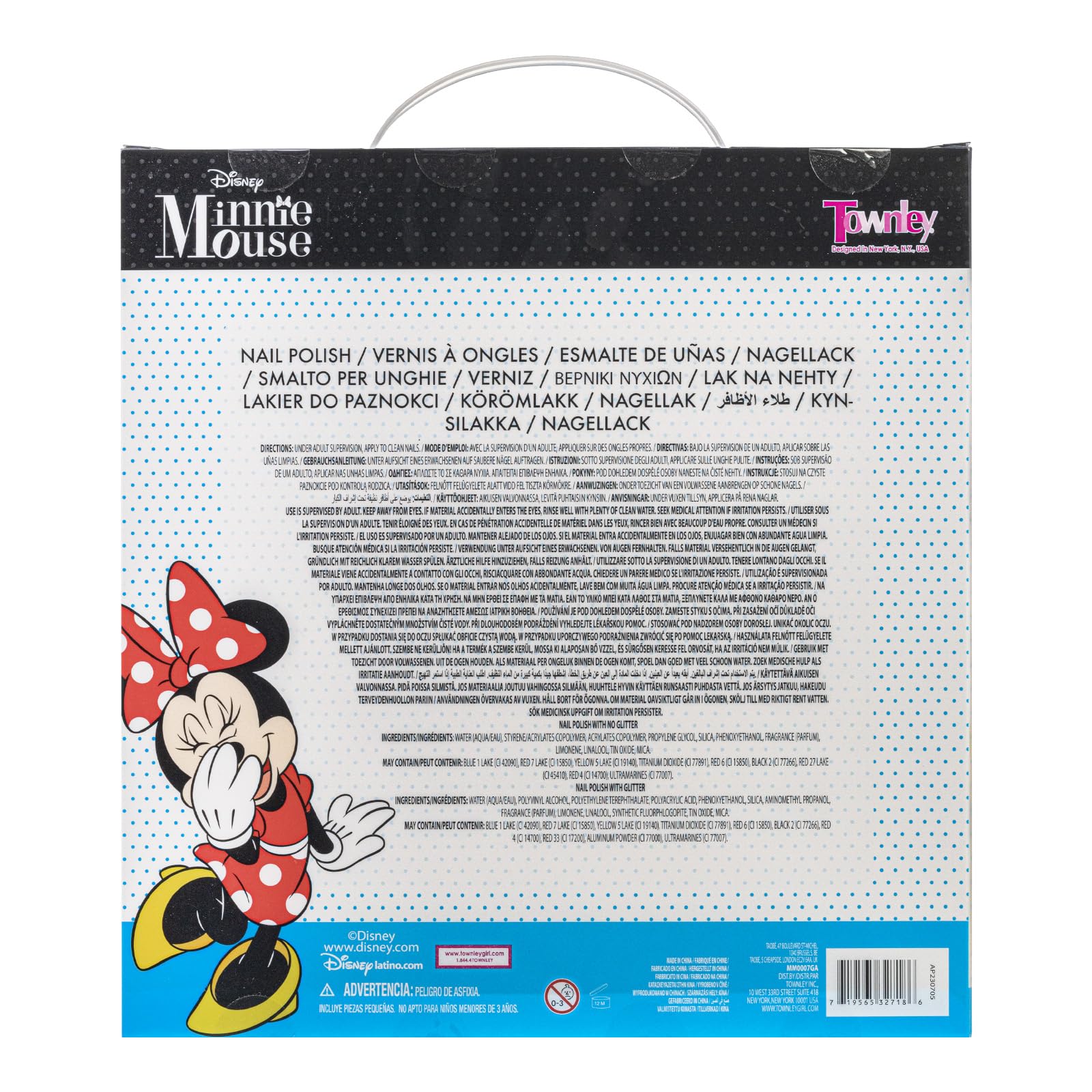 Townley Girl Minnie Mouse, esmaltes divertidos para manicuras seguras.
