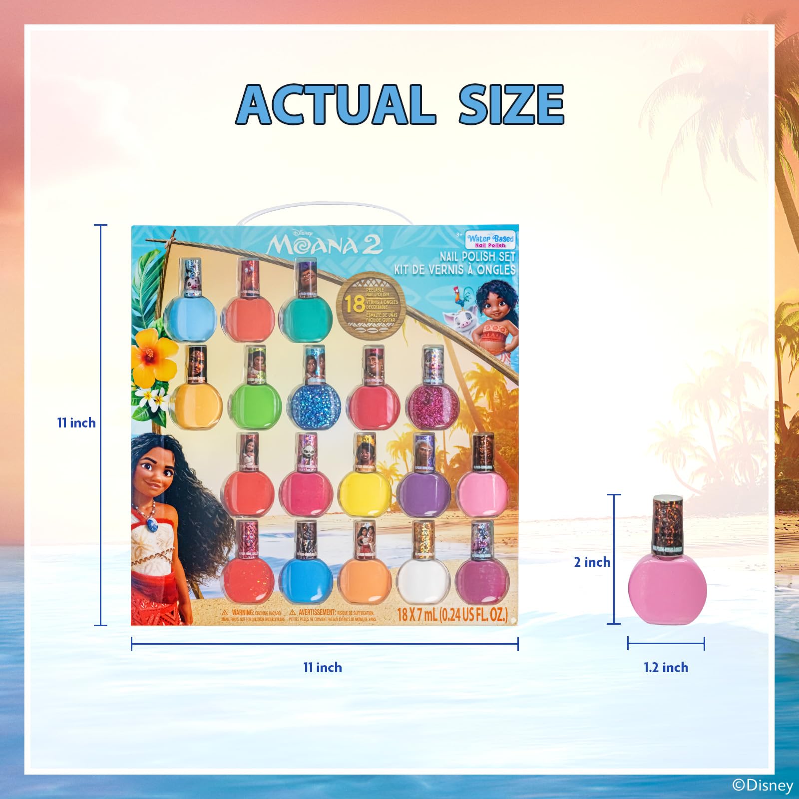 Townley Girl Moana 2: tono púrpura con glitter para creatividad en uñas.