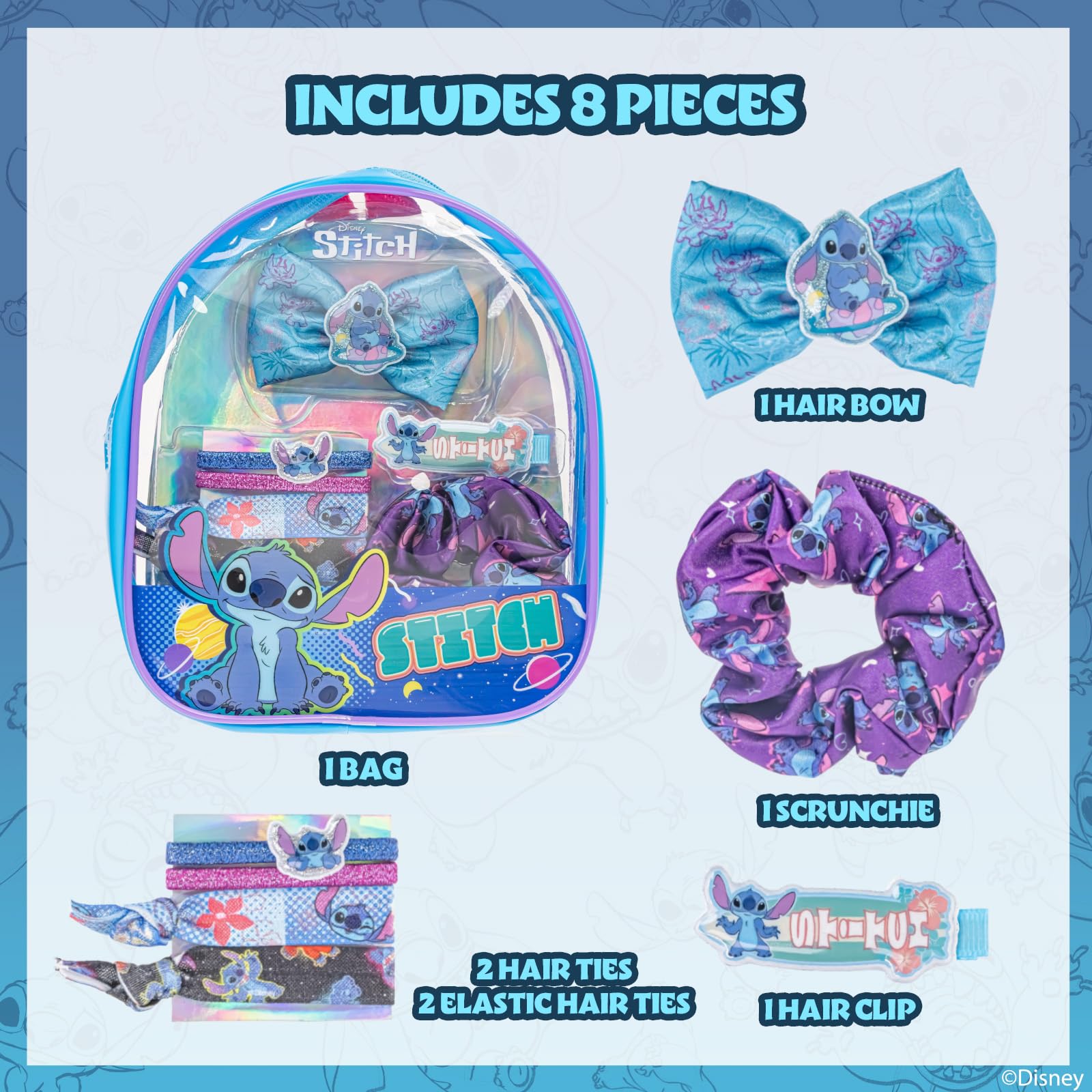 Townley Girl Stitch lazo para peinado, estilo duradero para la escuela