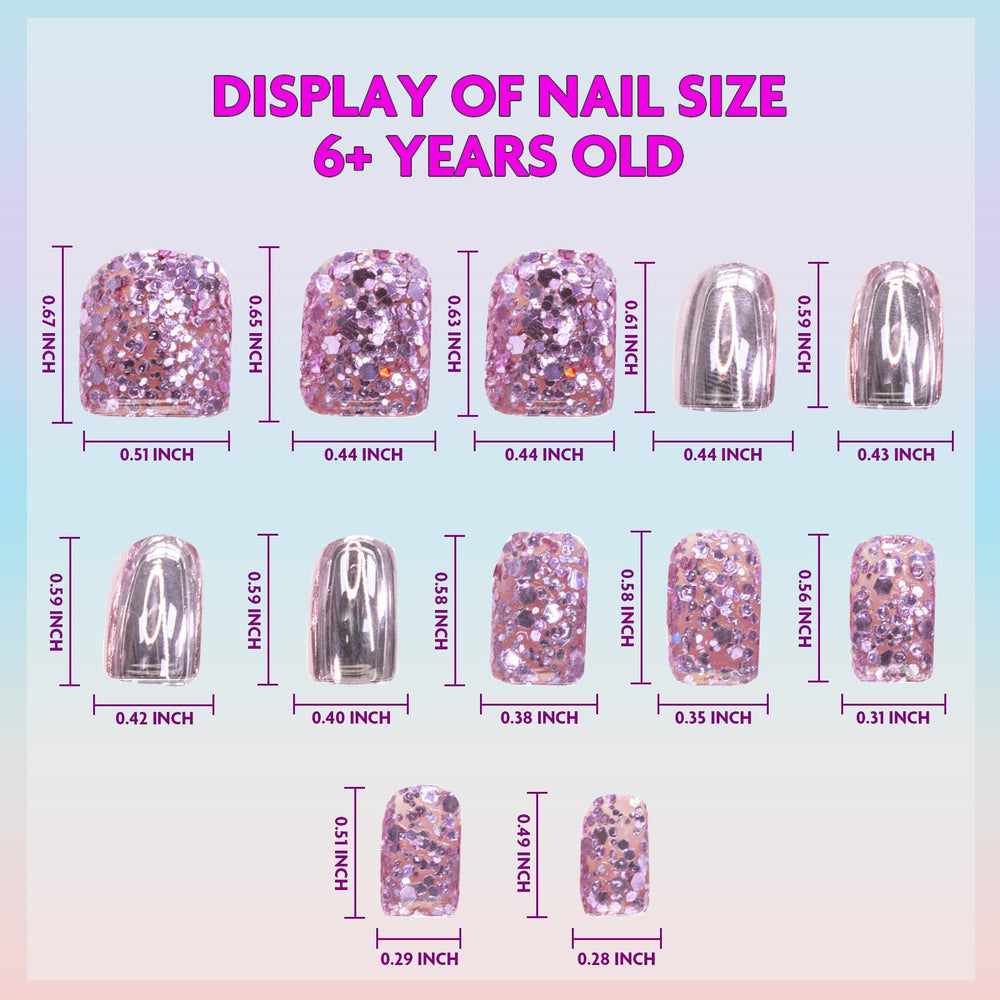 Townley Girl uñas con diferentes tamaños para ajuste cómodo.