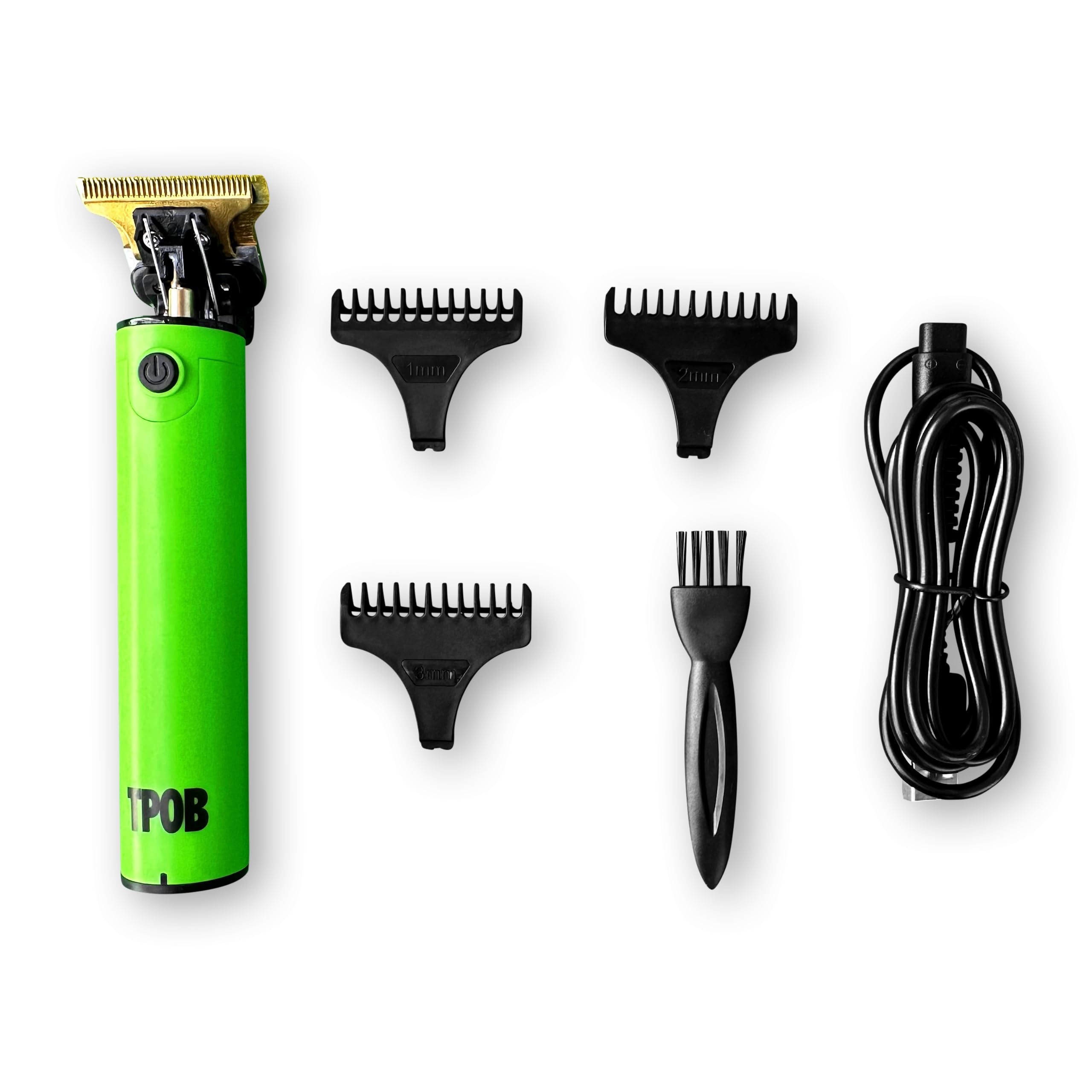 TPOB Ghost Slime trimmer attachments 1-3 showing versatile lengths for family haircuts.