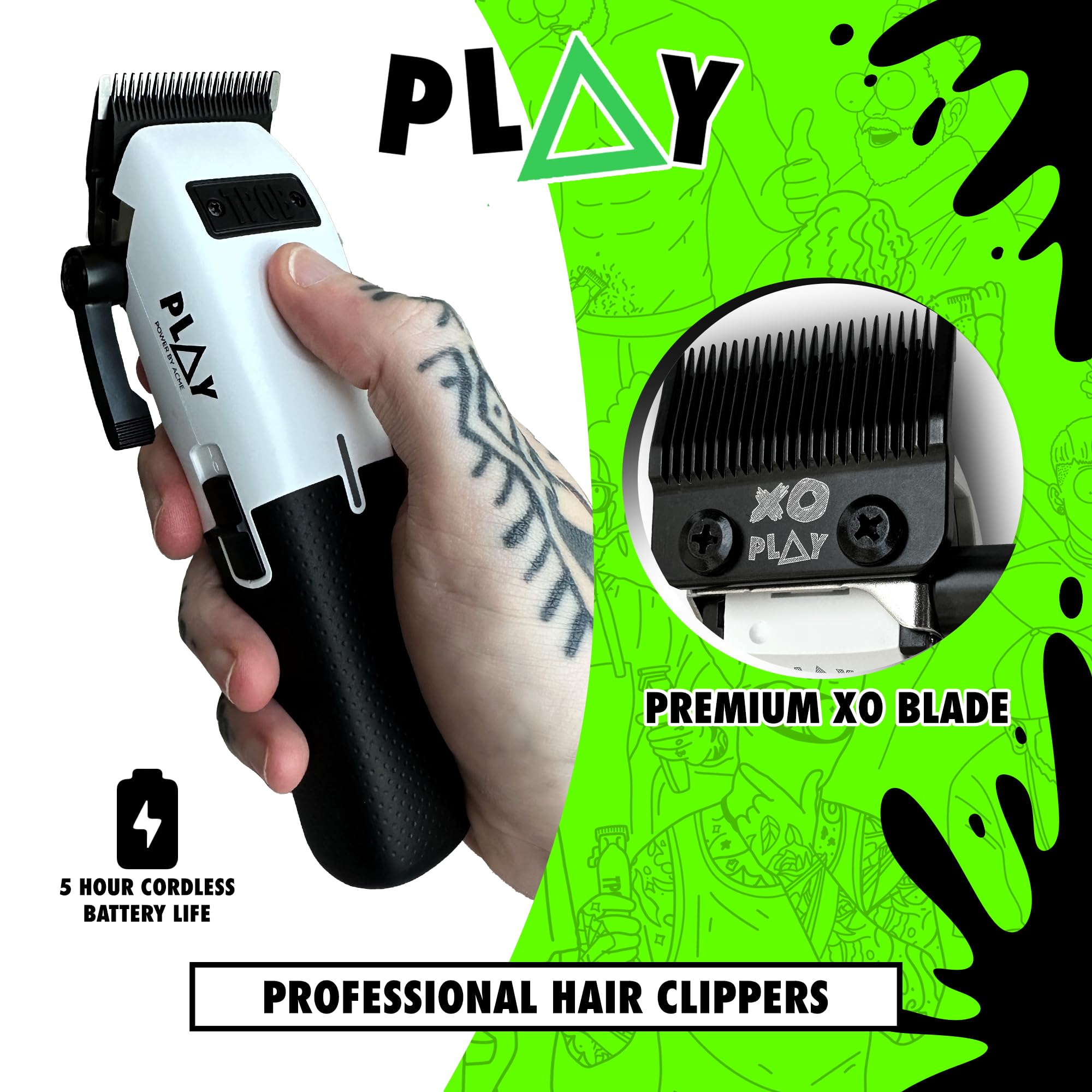 Hoja XO Play con depósito de aceite del Cortapelos TPOB Play para lubricación duradera
