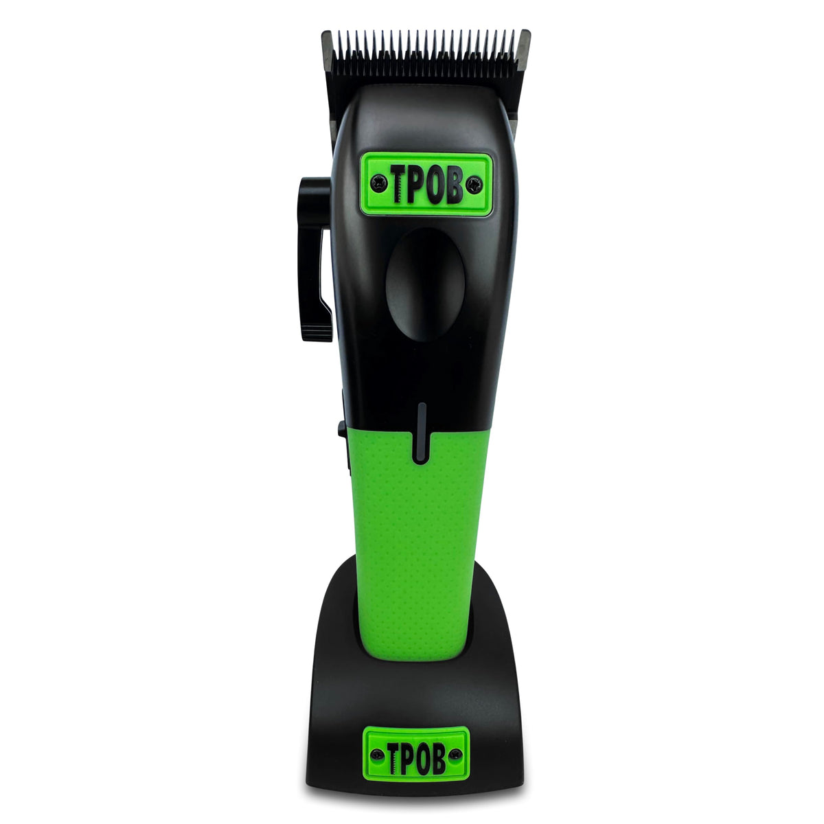 TPOB Play maquinilla de barbero negra con agarre de goma para mayor control.