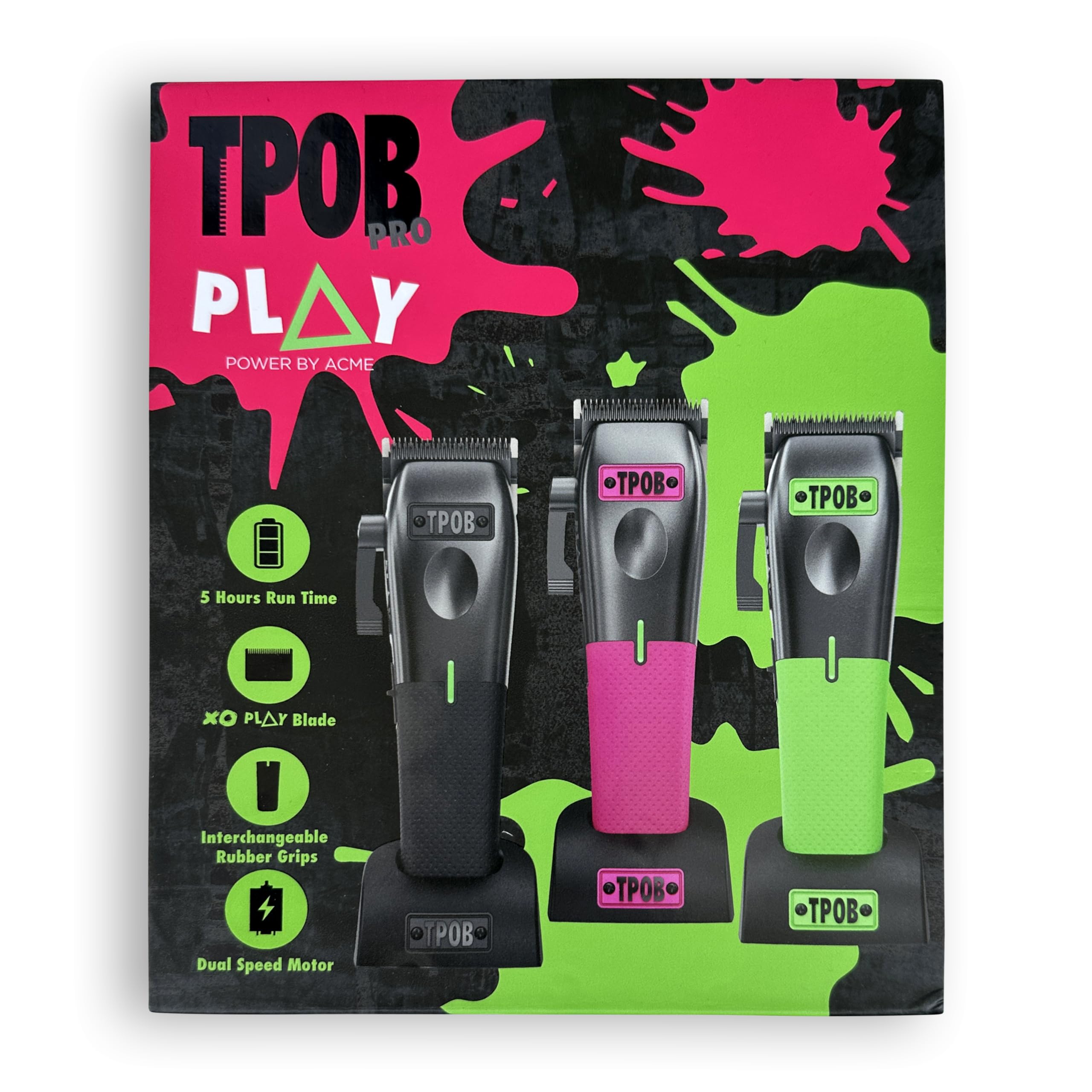 TPOB Play maquinilla, base de carga incluida para batería siempre lista.