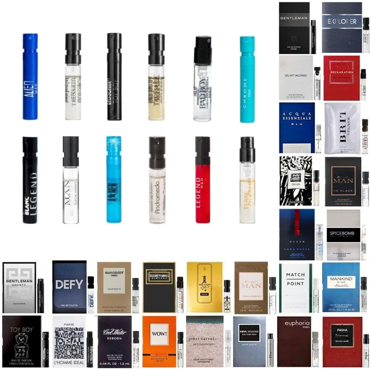 Tradeberry Mens Cologne Sampler Box, travel-friendly testing kit for designer scents.