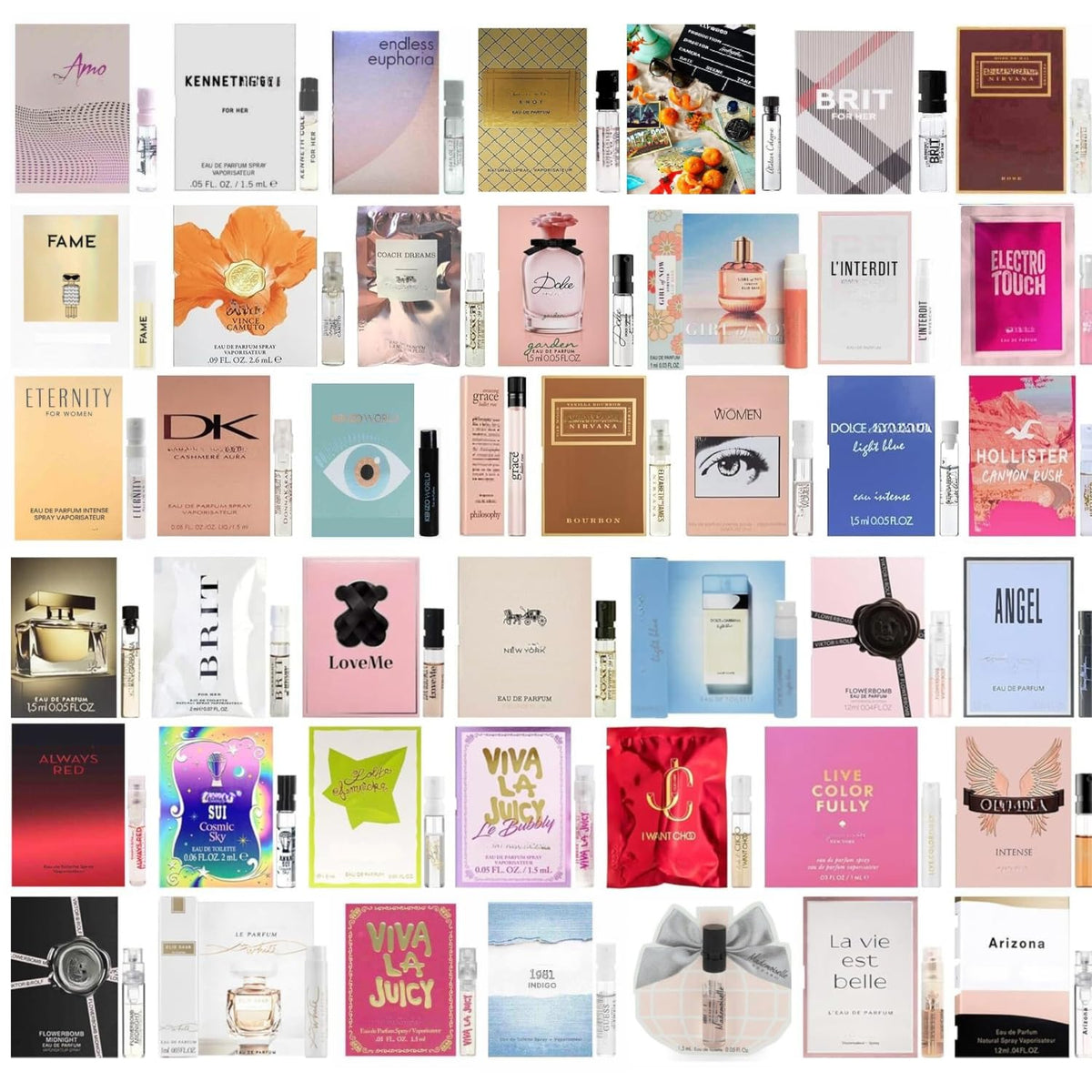 Tradeberry muestra de perfume con cinco viales para explorar fragancias