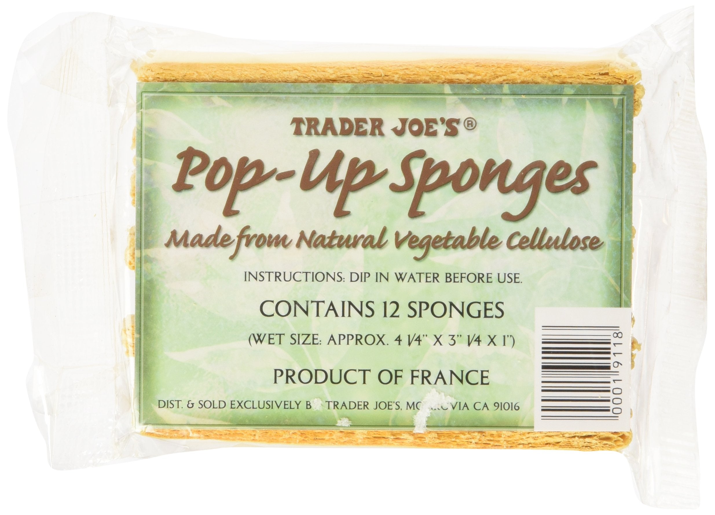 Esponjas Pop Up de Trader Joe's en tono arena para limpieza suave en la cocina