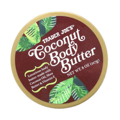 Textura cremosa de la manteca de coco de Trader Joe's para piel sedosa.