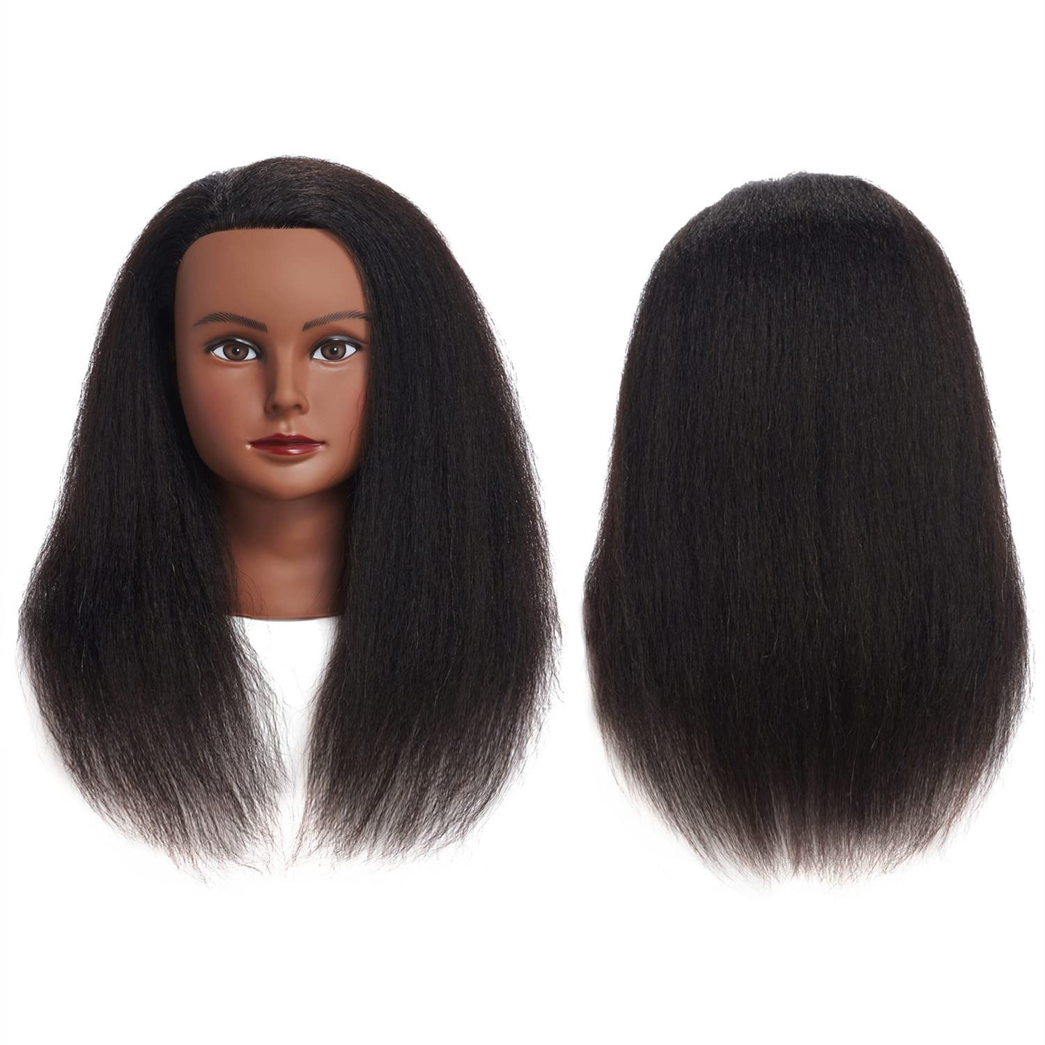 Traininghead: cabello negro de 14 pulgadas ideal para rizos y peinado