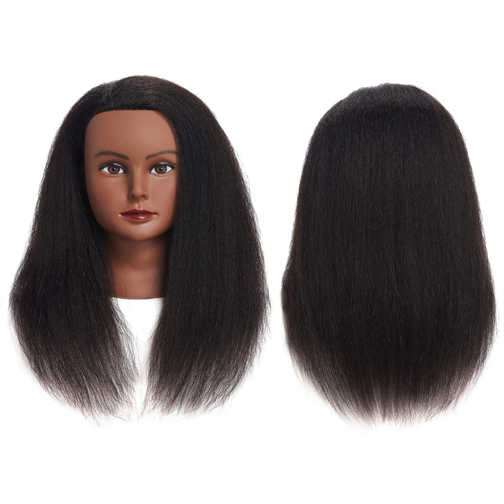 Traininghead: cabello negro de 14 pulgadas ideal para rizos y peinado