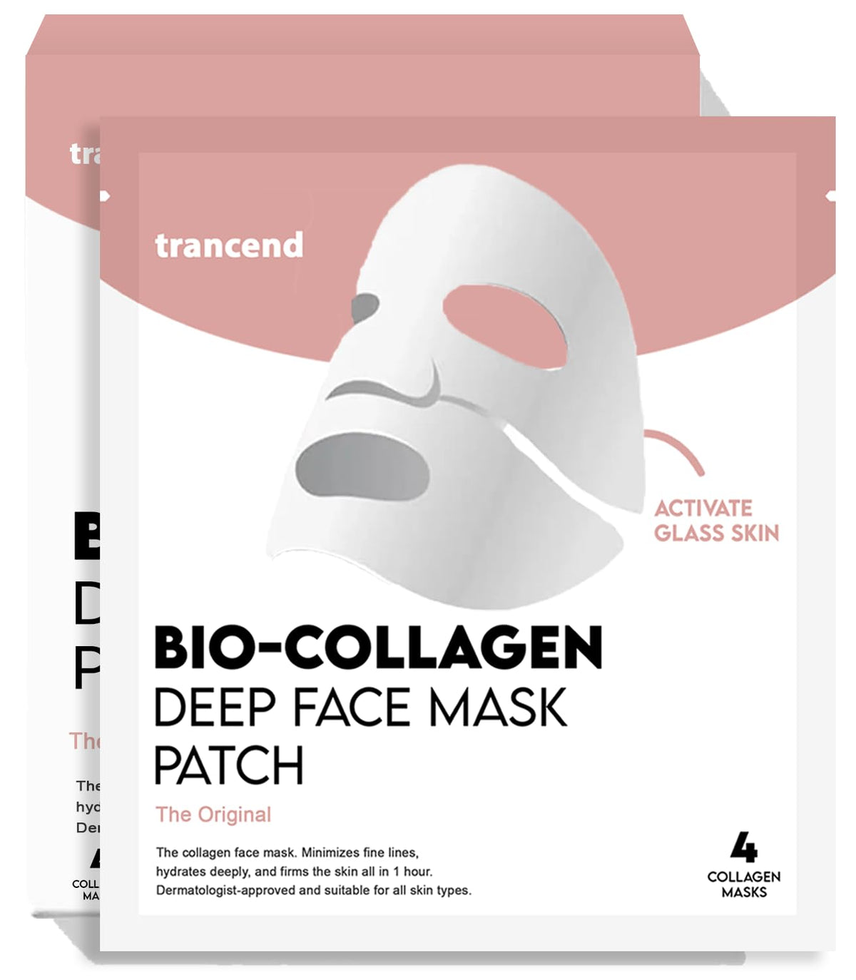 Mascarilla Trancend con colageno real hidrogel para hidratacion profunda y piel suave