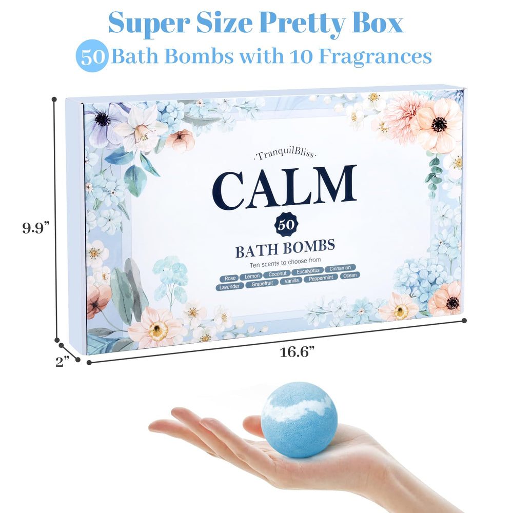 Bombas de baño TranquilBliss con diez aromas para elegir.