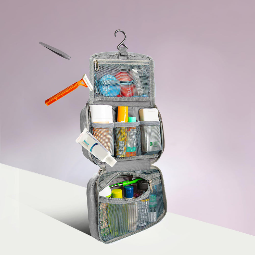 Travelon kit de baño colgante compacto ultraligero, fácil de transportar.