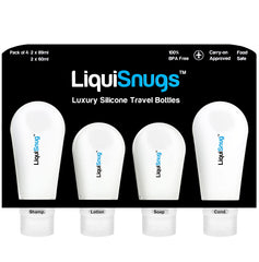 LiquiSnugs TravelSnugs: botella de silicona de 3 onzas, sin fugas para aseo.