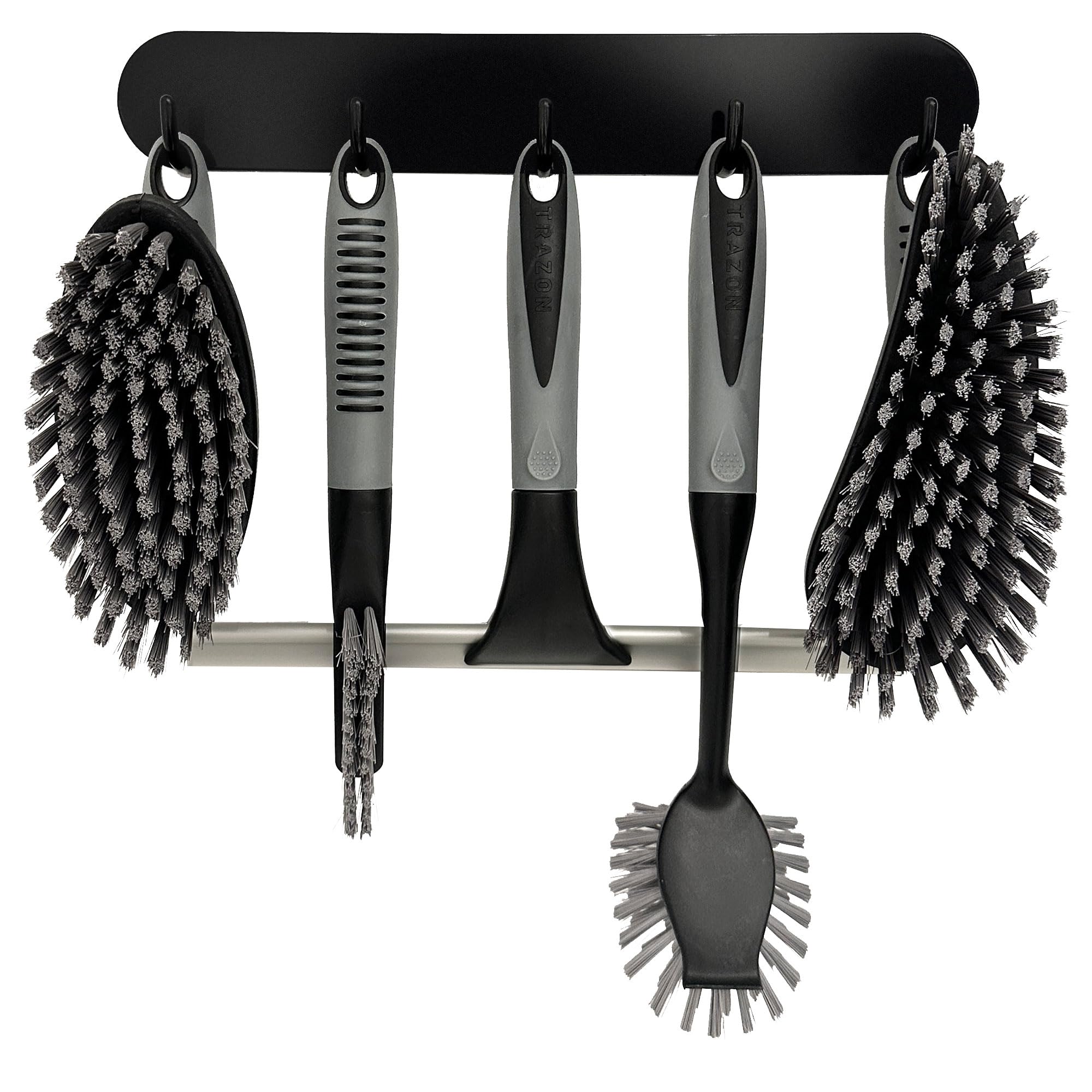 Cepillos de ducha Trazon de 6 piezas con mango ergonómico para limpieza profunda.