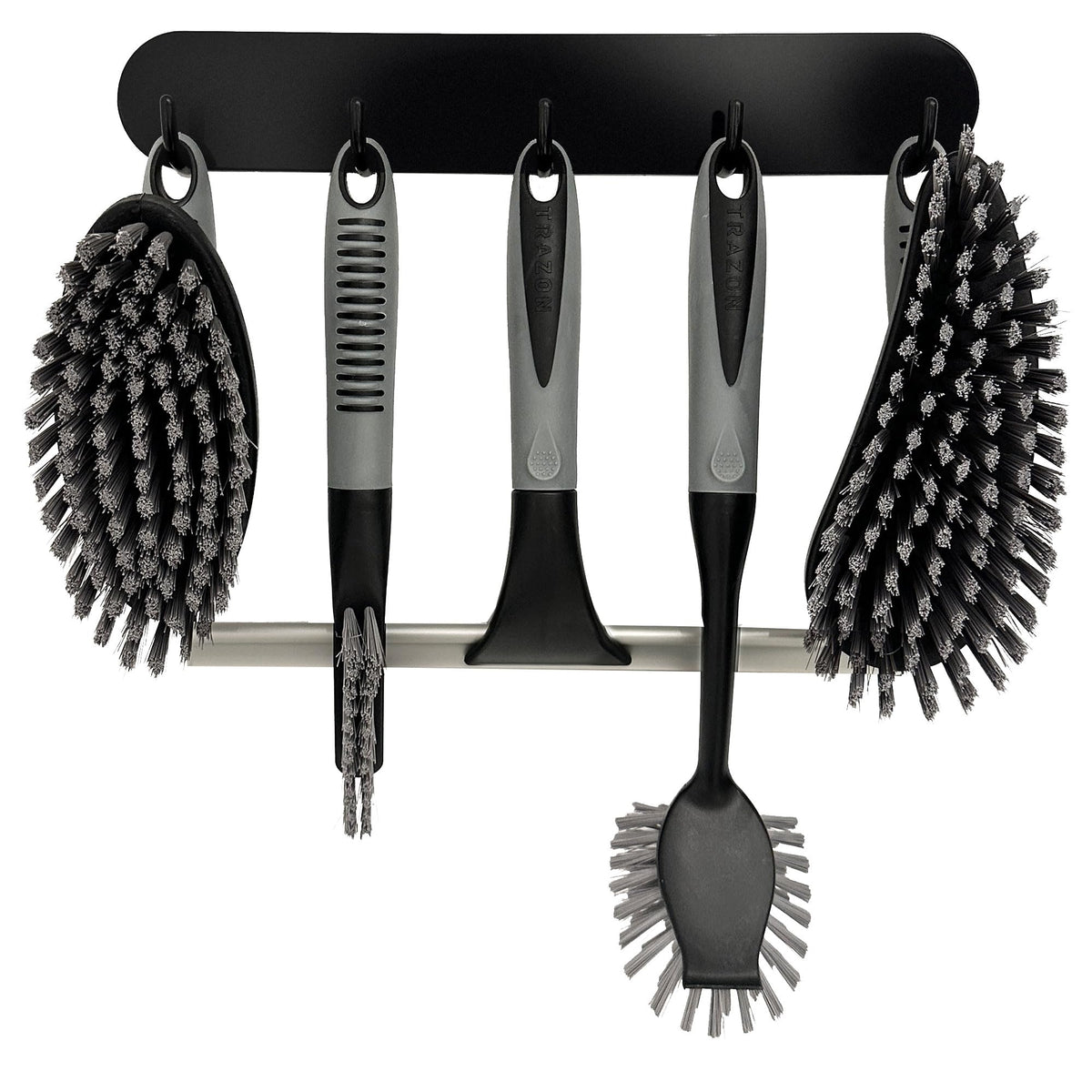 Cepillos de ducha Trazon de 6 piezas con mango ergonómico para limpieza profunda.