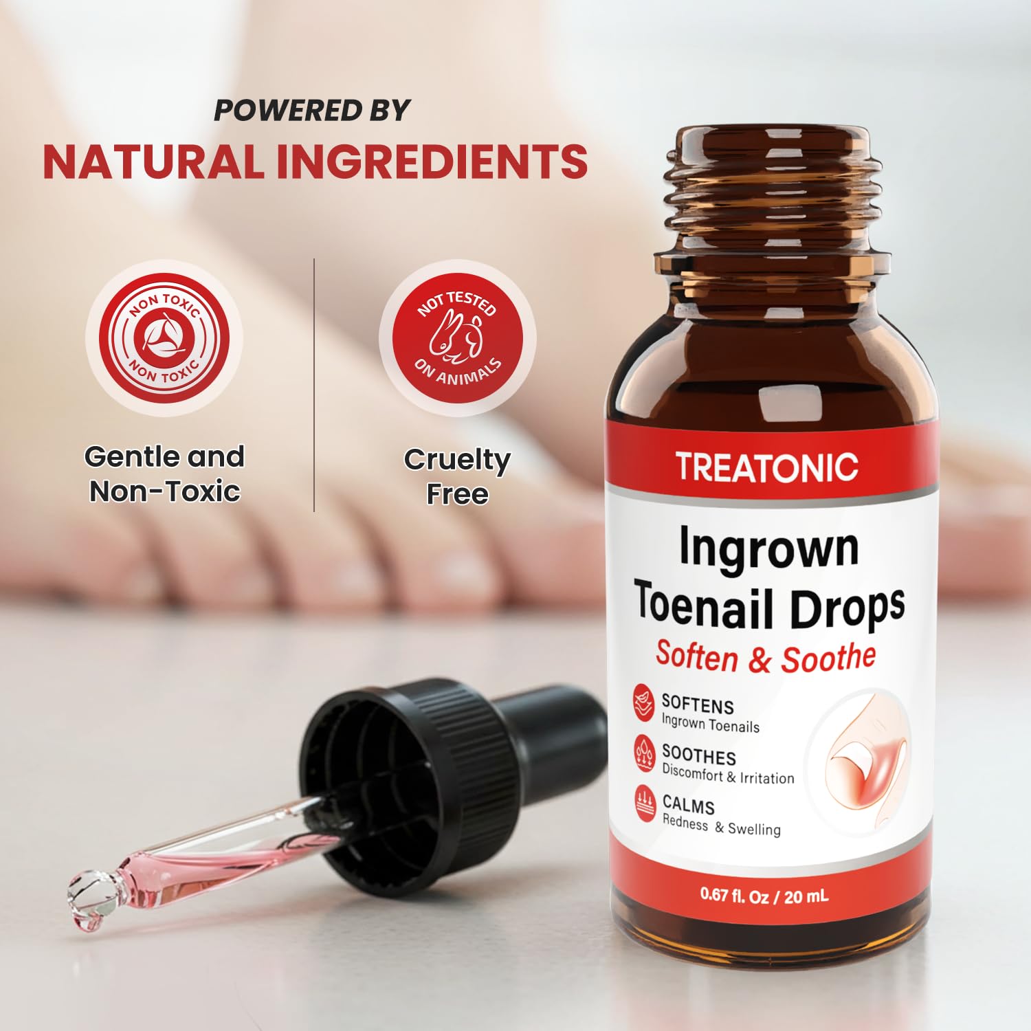 Caps de gel de silicona Treatonic para dedos del pie protegen la piel y reducen irritación.
