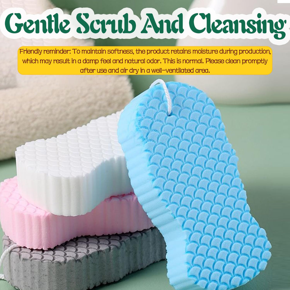 Treayes esponja de baño 3D suave con textura exfoliante