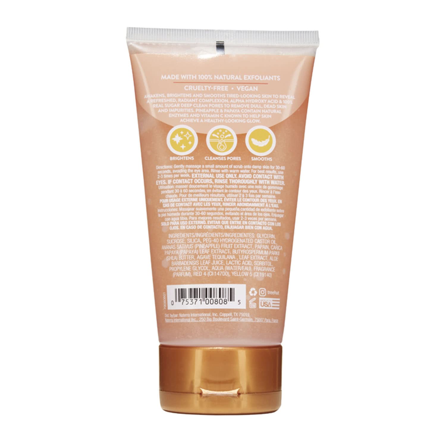 Tree Hut exfoliante de piña y papaya: aplicación suave para exfoliación diaria.