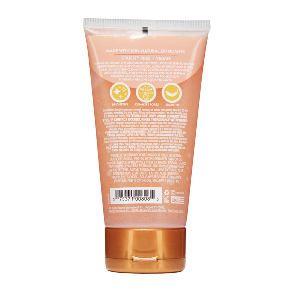 Tree Hut exfoliante de piña y papaya: aplicación suave para exfoliación diaria.