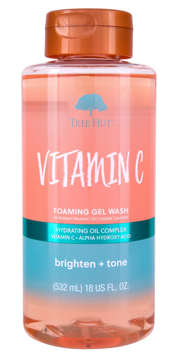 Tree Hut Vitamina C Gel Ducha Espumoso en botella, aroma cítrico duradero para la piel
