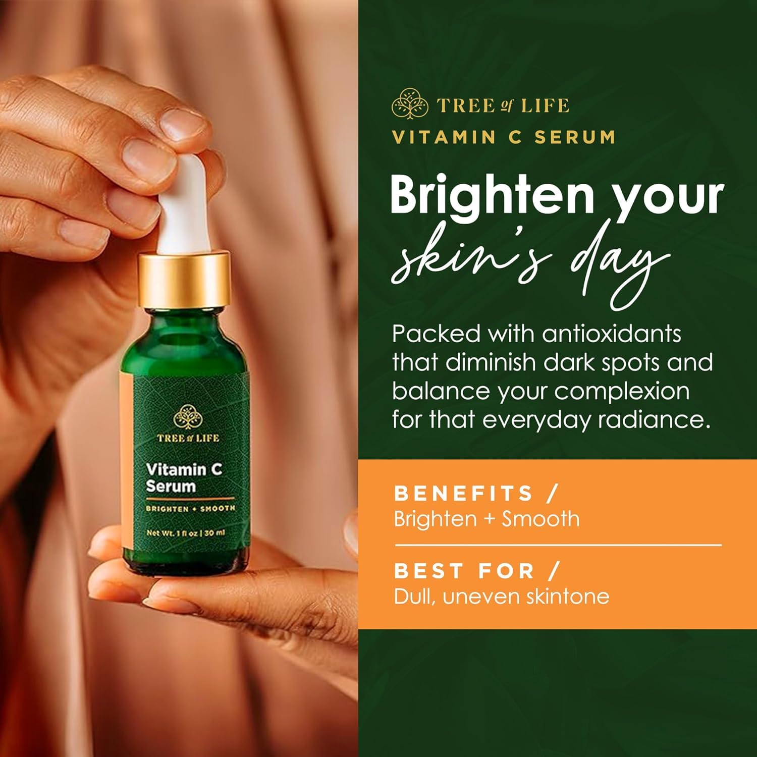 Tree of Life Beauty Suero de Ácido Hialurónico, hidratación profunda para piel suave.