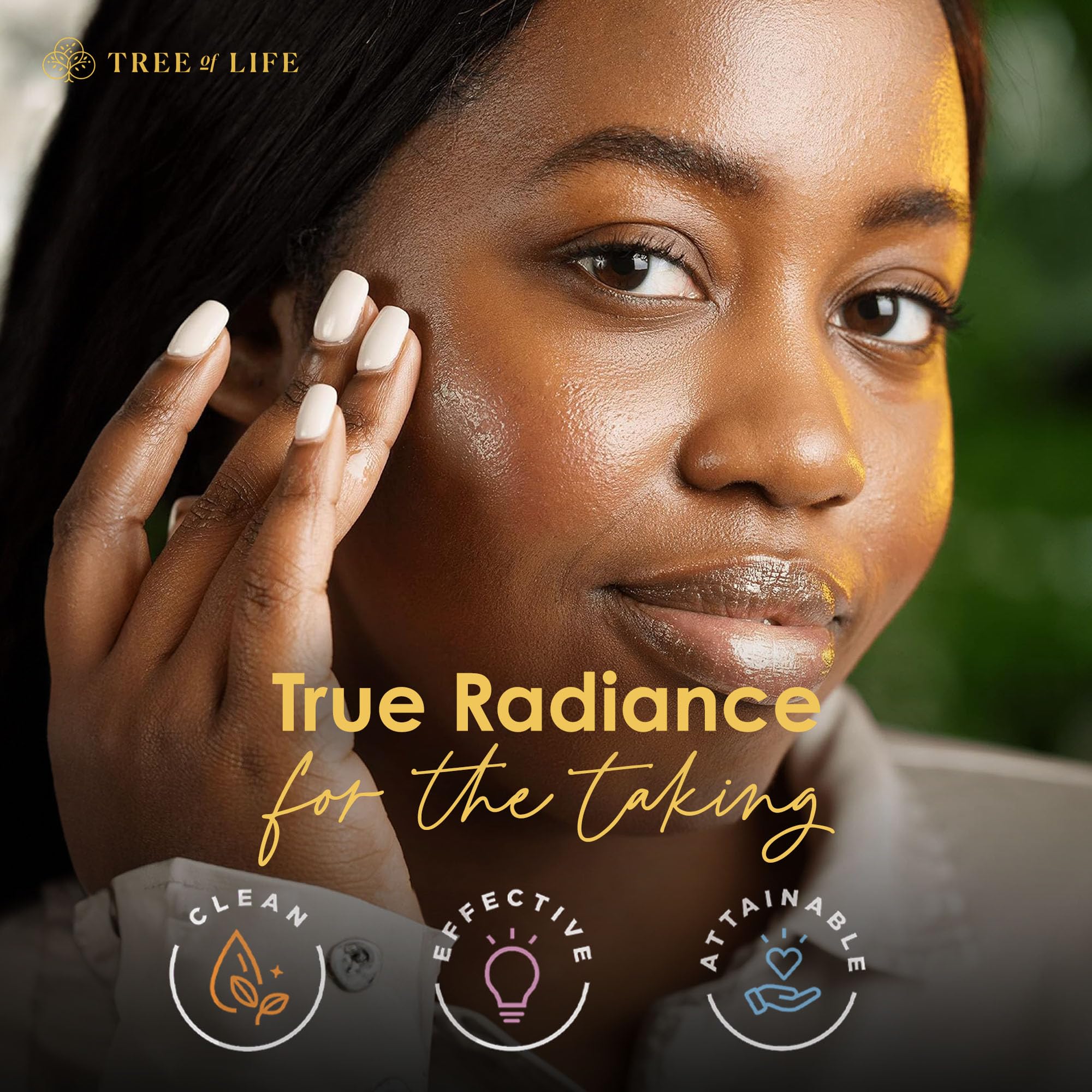 Tree of Life Fast-absorbing trio eases layering with makeup after application.