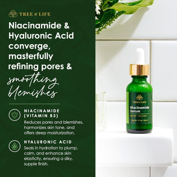 Texture close-up of Tree of Life Niacinamide Serum suggesting lightweight, non-greasy feel.