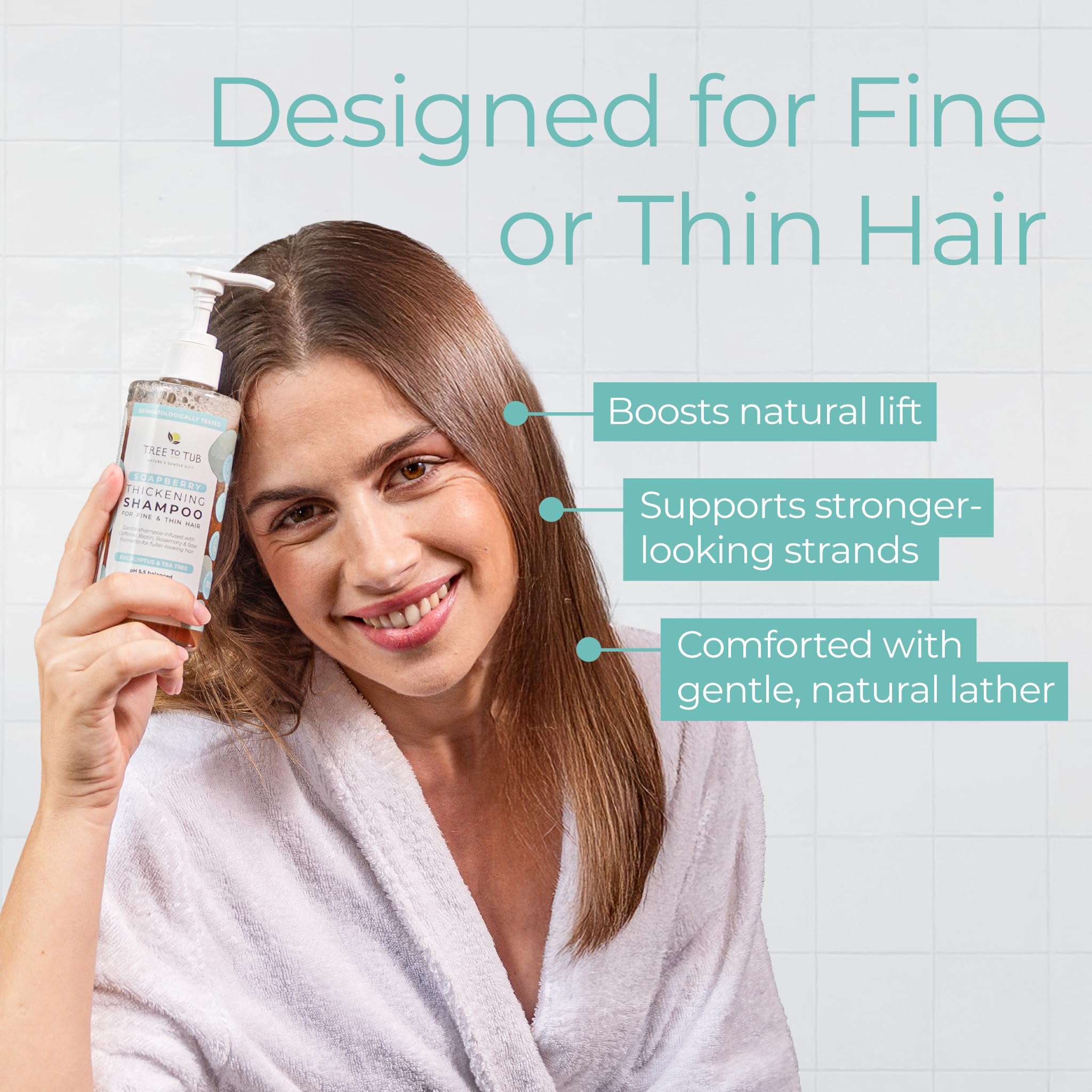 Tree to Tub Biotin Shampoo con argán para brillo y cuerpo