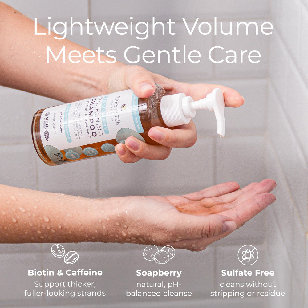 Aplicación del shampoo en la palma de la mano