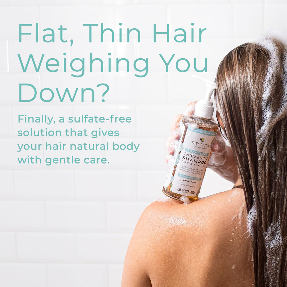 Textura de espuma suave de Tree to Tub Biotin Shampoo