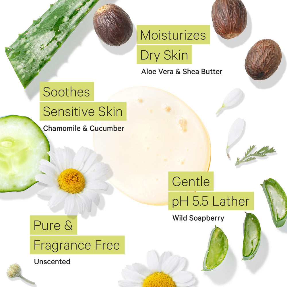 Tree to Tub con aloe orgánico y bayas de jabón silvestres para cuidado natural.