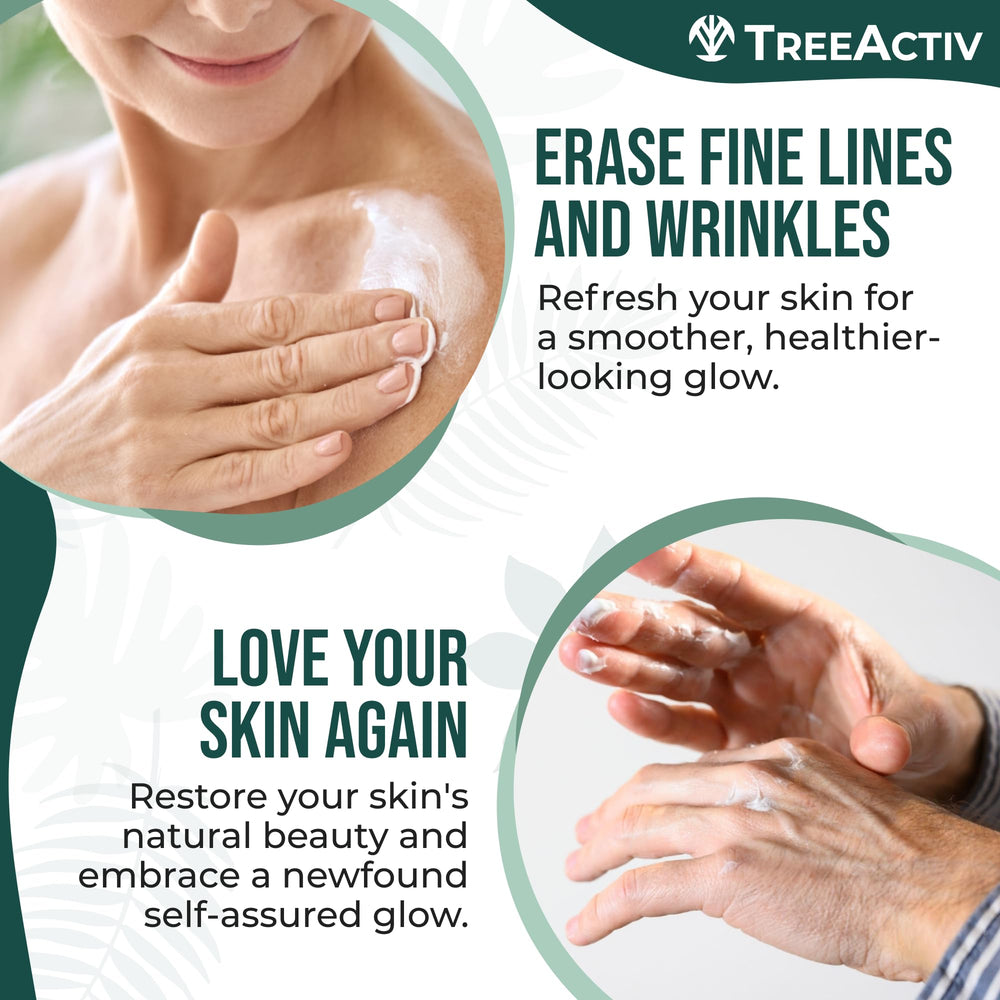 Crème TreeActiv acide hyaluronique — peau hydratée et souple.